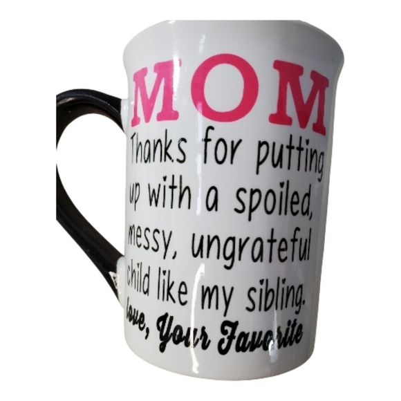 Black and White Ceramic Mug for Mom - Picture 2 of 4